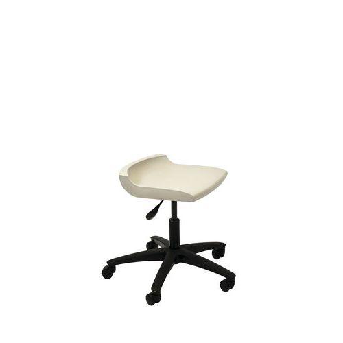 Tabouret technique coque polypropylène sur roulettes Postura+ gris cendré thumbnail image 1