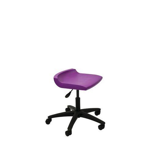Tabouret technique coque polypropylène sur roulettes Postura+ coloris raisin thumbnail image 1