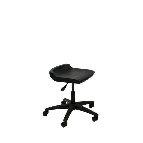 Tabouret technique coque polypropylène sur roulettes Postura+ noir de jais thumbnail image 1