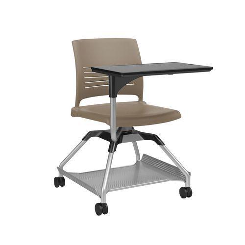 Chaise sur roulettes avec tablette Learn2 coque Strive coloris brun thumbnail image 1