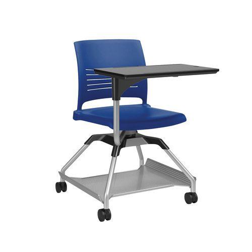 Chaise sur roulettes avec tablette Learn2 coque Strive coloris bleu foncé thumbnail image 1