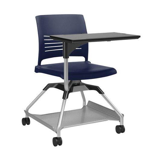 Chaise sur roulettes avec tablette Learn2 coque Strive coloris bleu marine thumbnail image 1