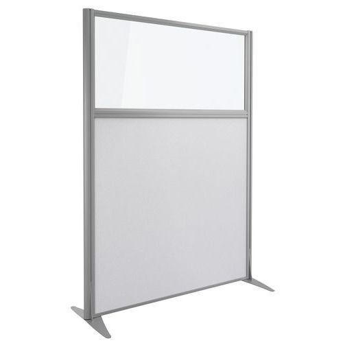 Cloison Kprim accoustique verre/tissu Perle Profil Argent 165x122cm thumbnail image 1