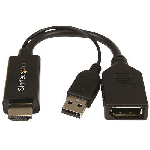 Adaptateur HDMI vers DisplayPort 4K alimenté par USB thumbnail image 1