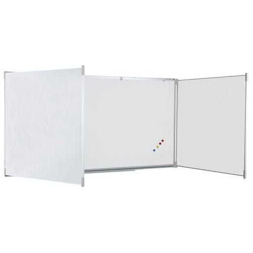 Tableau tript. émaillé blanc cadre aluminium strié naturel - Vanerum thumbnail image 1