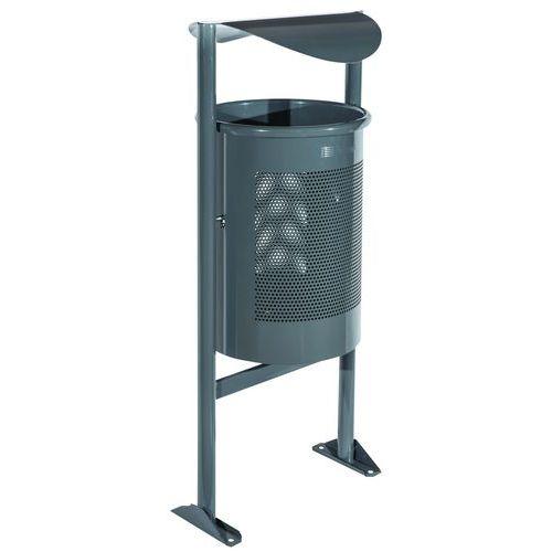 Poubelle Chambéry Eco avec couvercle acier 60 L - gris thumbnail image 1