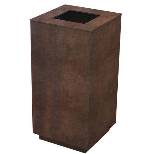 Poubelle Oléa 108 L carrée - acier corten thumbnail image 1
