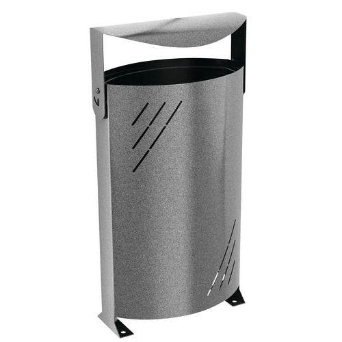 Poubelle Titan 95 L acier noir martelé thumbnail image 1