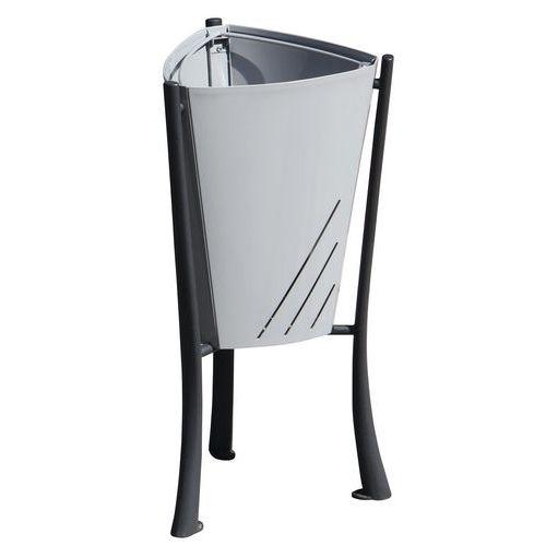Poubelle Minsk 65 L acier alu 9006 / fonte noir thumbnail image 1