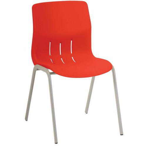 Lot de 5 chaises coque Rio piètement coloris gris alu - Manutan Expert thumbnail image 1
