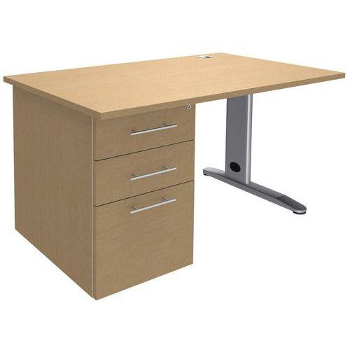 Bureau 140 +Cais.porteur métal Hêtre/alu thumbnail image 1