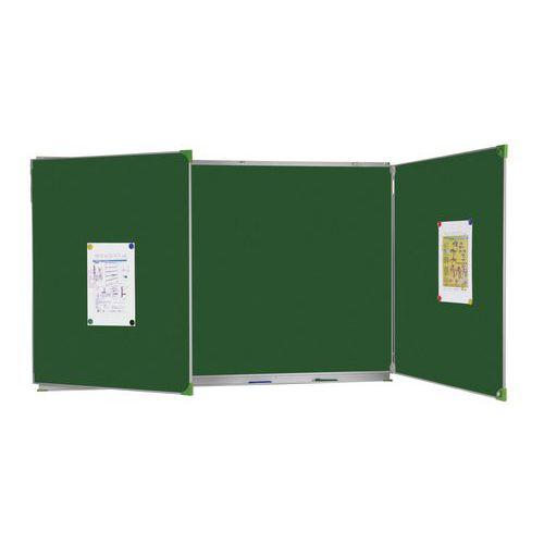 Tableau triptyque 1,20x2 m vert, cadre aluminium anodisé, avec kit d'entretien thumbnail image 1