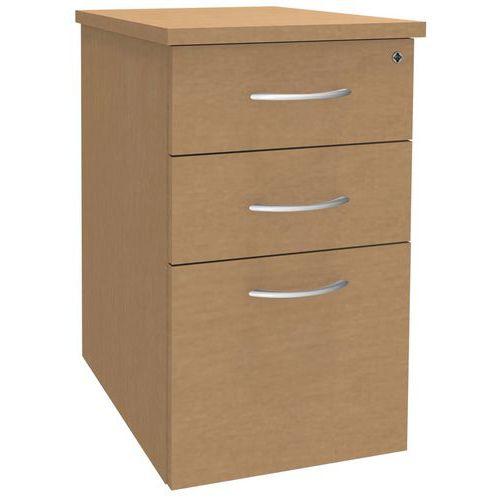 Caisson hauteur bureau Quatuor top profondeur 80 cm coloris hêtre thumbnail image 1