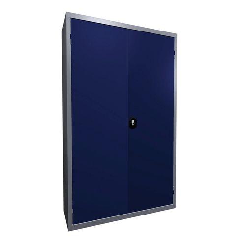 Armoire métal porte battante largeur 120 cm hauteur 198 cm coloris gris/bleu thumbnail image 1