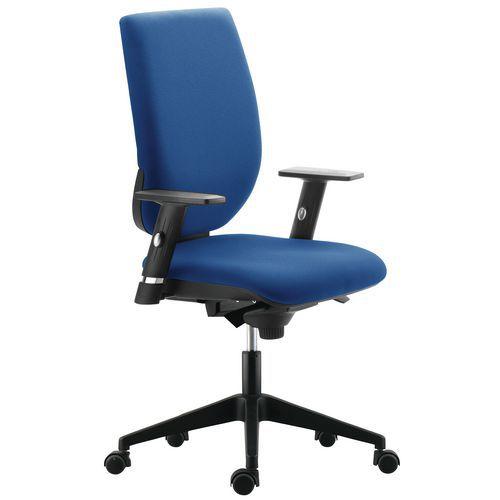 Fauteuil de bureau haut dossier mécanisme synchrone tissu Bleu Tertio thumbnail image 1