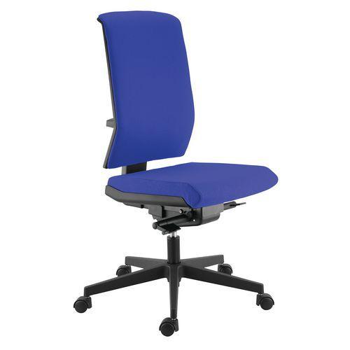 Chaise de bureau Tela haut dossier Synchro Plus tissu coloris bleu thumbnail image 1