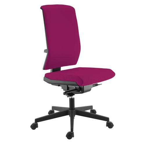 Chaise de bureau Tela haut dossier Synchro Plus tissu coloris magenta thumbnail image 1