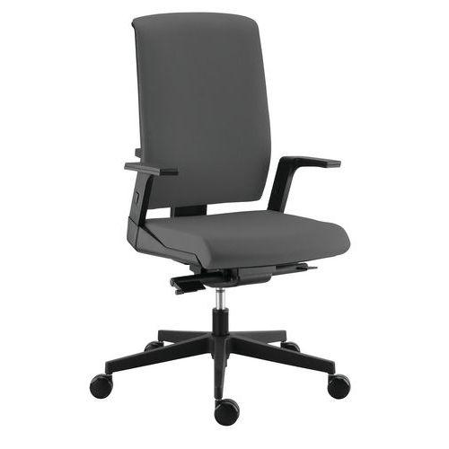 Fauteuil Tela haut dossier synchrone Plus accoudoir réglable tissu coloris gris thumbnail image 1