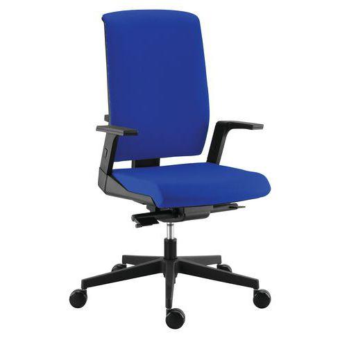 Fauteuil Tela haut dossier synchrone Plus accoudoir réglable tissu coloris bleu thumbnail image 1