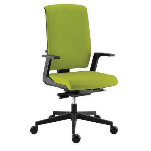 Fauteuil Tela haut dossier synchrone Plus accoudoir réglable tissu col. pistache thumbnail image 1