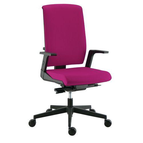 Fauteuil Tela haut dossier synchrone Plus accoudoir réglable tissu col. magenta thumbnail image 1