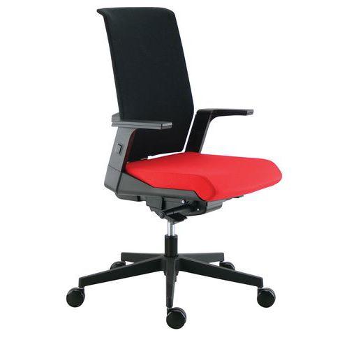Fauteuil Tela dossier haut résille synchro Plus assise tissu coloris rouge thumbnail image 1