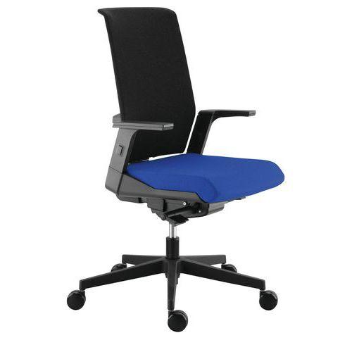 Fauteuil Tela dossier haut résille synchro Plus assise tissu coloris bleu thumbnail image 1