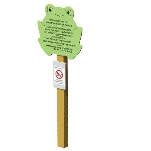 Panneau d'information grenouille sur poteau bois thumbnail image 1