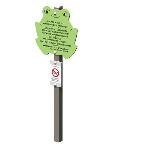 Panneau d'information grenouille sur poteau alu thumbnail image 1
