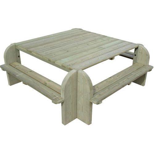 La table-bancs carrée Elite Teinté vert thumbnail image 1