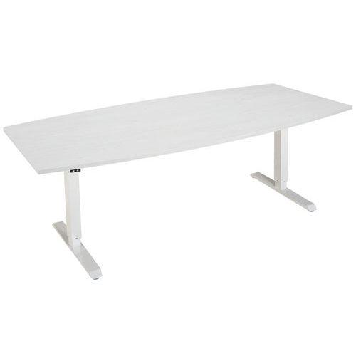Illustration de : Table réglable en hauteur forme tonneau Oréa 1 moteur - Manutan Expert