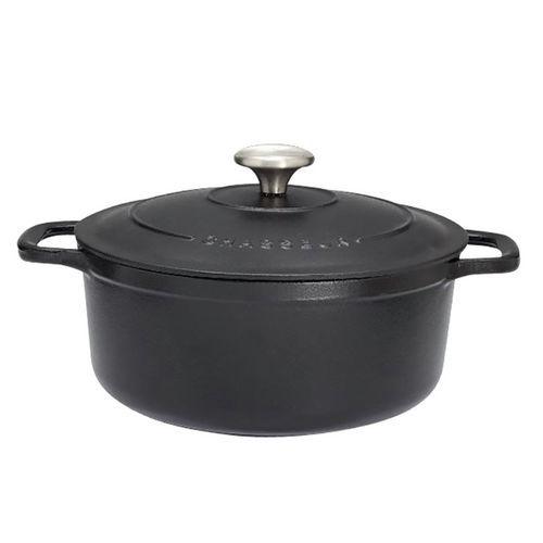 Illustration de : Cocotte en fonte ronde 28 cm Noire - Sublime - CHASSEUR
