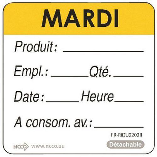 Rouleau de 500 étiquettes mardi jaune thumbnail image 1