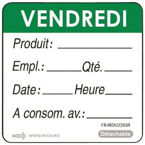 Rouleau de 500 étiquettes vendredi vert thumbnail image 1