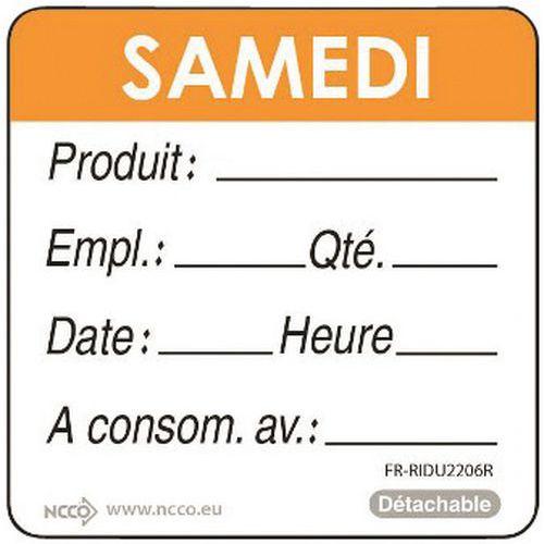 Rouleau de 500 étiquettes samedi orange thumbnail image 1