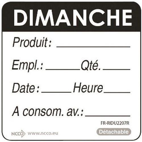 Illustration de : Etiquettes DLC jours de la semaine Matfer