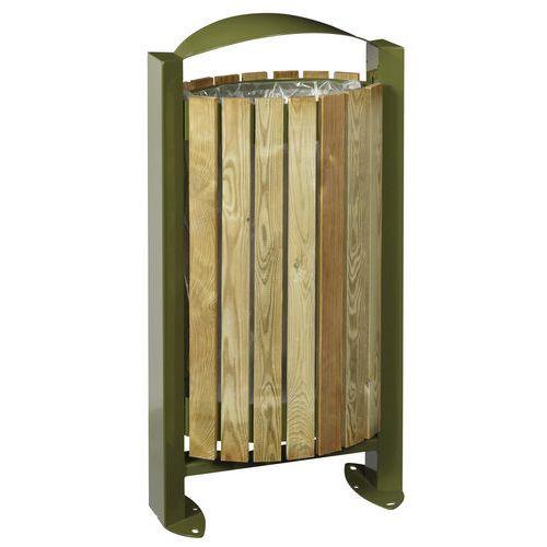 Poubelle 60l Arkea facade bois - bois / vert olive 6003 thumbnail image 1