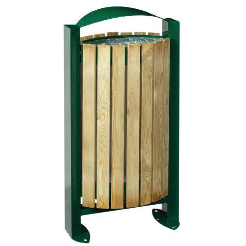 Poubelle 60l Arkea facade bois - bois / vert mousse 6005 thumbnail image 1