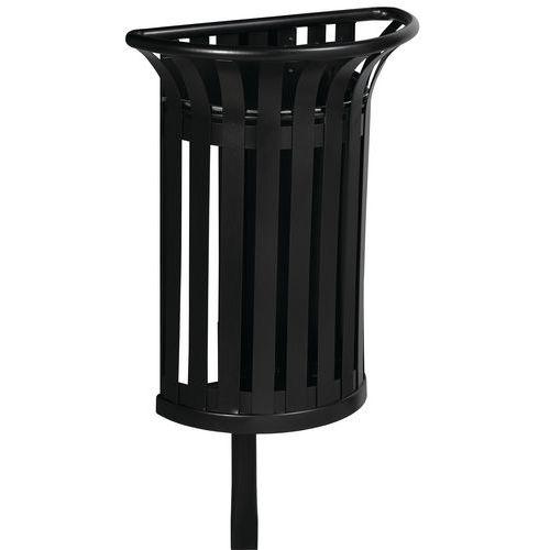 Poubelle Tulipe 35l sur poteau - gris manganese-Rossignol Pro thumbnail image 1