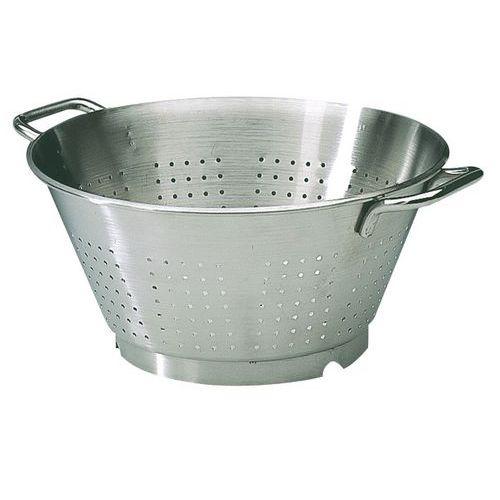 Illustration de : Passoire conique inox fond cerclé