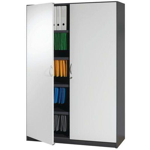Armoire bois Sirius portes battantes Largeur 120 cm Perle/anthracite thumbnail image 1
