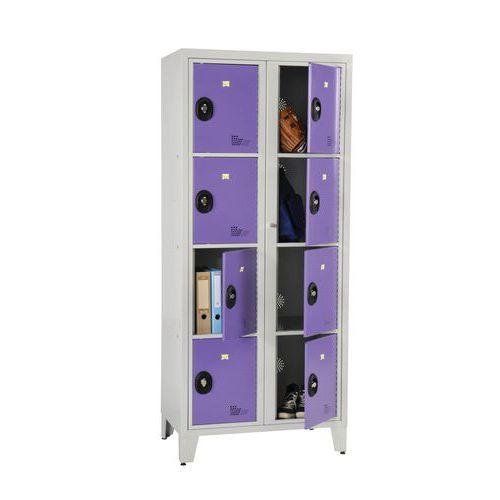 Armoire scolaire visitable 2 colonnes 8 casiers bleu RAL 5017 thumbnail image 1