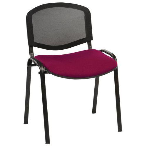 Lot de 5 chaises Bliz piètement noir dossier résille noir assise tissu thumbnail image 1