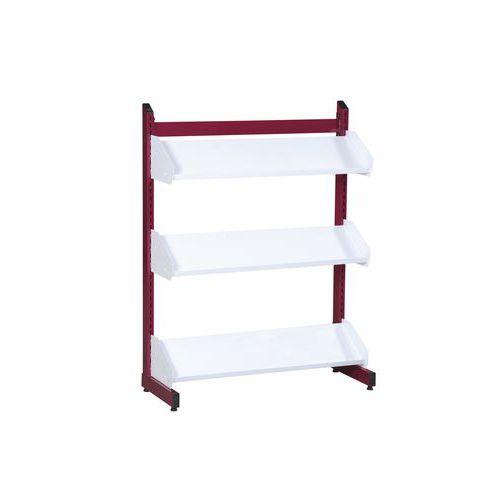 Illustration de : Présentoir avec tablettes inclinées, simple face Zédia