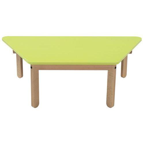 Table Lili trapèze, plateau couleur, piétement bois hêtre thumbnail image 1