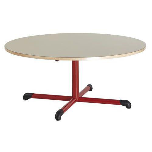 Table fixe Chloé plateau beige pied central ronde - Mobidecor fullname image