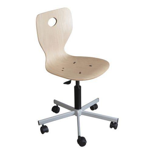 Illustration de : Chaise informatique Fidji piétement métallique coque bois