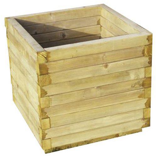 Illustration de : Jardinière bois Ouna carré L/l/H 60x60x50 cm