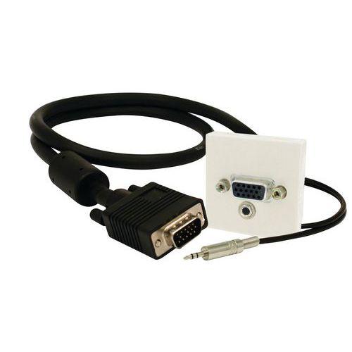 Illustration de : Plastron VGA + AUDIO pour encastrement de prise Erard D3C