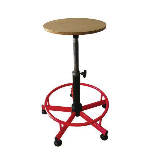 Tabouret réglable de 52 à 70 cm, avec barre repose-pieds, rouge thumbnail image 1
